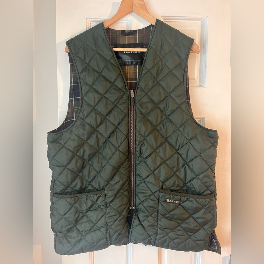 Barbour Men’s Olive Quilted Vest sz XL